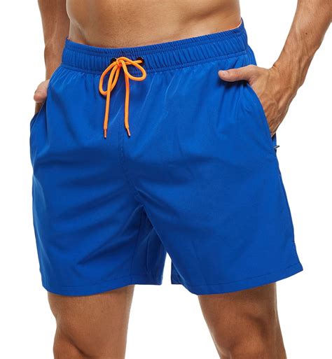 Tyhengta Mens Swim Trunks Quick Dry Beach Shorts With Zipper Pockets