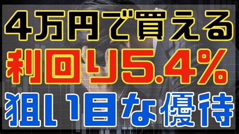 4万円で買える利回り5％超の狙い目な優待銘柄！ 株式投資 動画まとめ