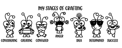 7 Stages Of Crafting SVG Cricut Cutie Stages Of Crafting SVG Etsy Canada