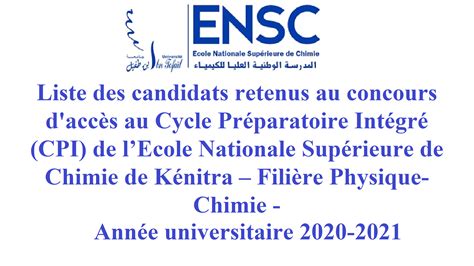 Liste Des Candidats Retenus Au Concours D Acc S Au Cycle Pr Paratoire