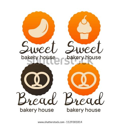 Bakery Pastries Vector Labels Badges Logo Vector De Stock Libre De Regalías 1129381814