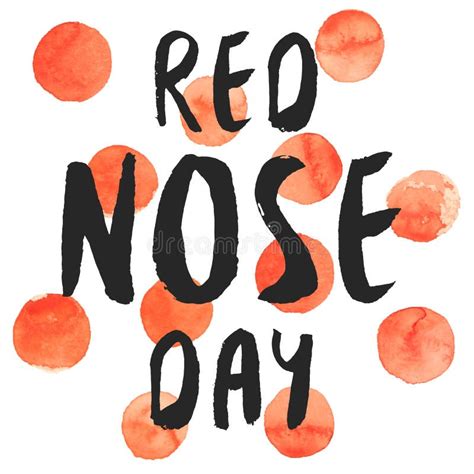 Red Nose Day Brushy Rough Watercolor Poster Stock Illustration