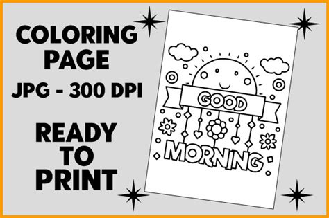 Good Morning Coloring Page Graphic By Best Design Bundle · Creative Fabrica