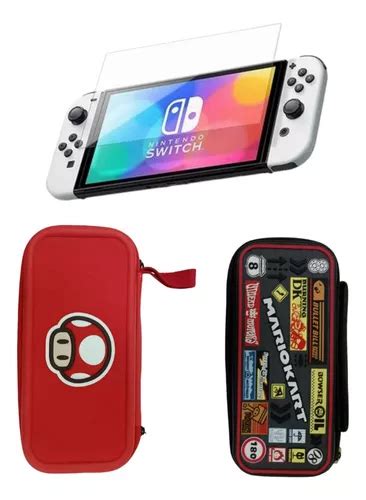 Estuche Nintendo Switch Dise O Mario Kart O Toad Vidrio Oled Env O Gratis