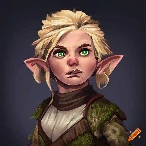 Female Gnome Ranger With Blonde Hair And Green Eyes On Craiyon