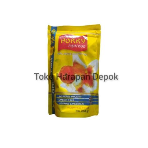 HOKKY Gold Fish Kuning 250 Gram Makanan Pakan Ikan Hias Mas Koki Pelet