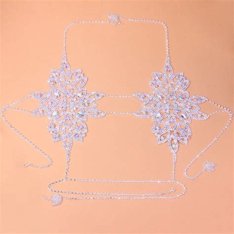 CaliShadow Jewelry Rhinestone Crystal Harness Bra Pantie Lingerie Set Bikini Sexy Body