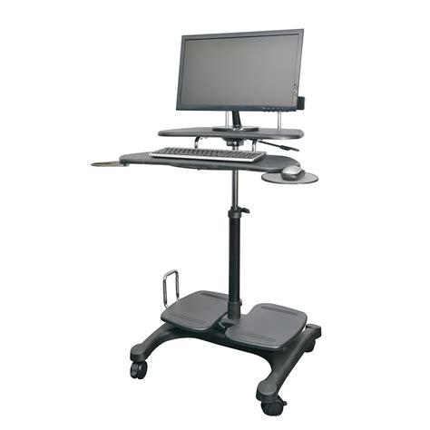 mobile height adjustable computer workstation  lcd monitor mount