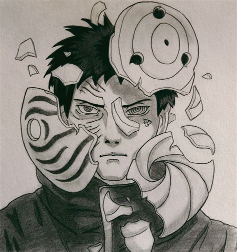 How To Draw Obito Uchiha