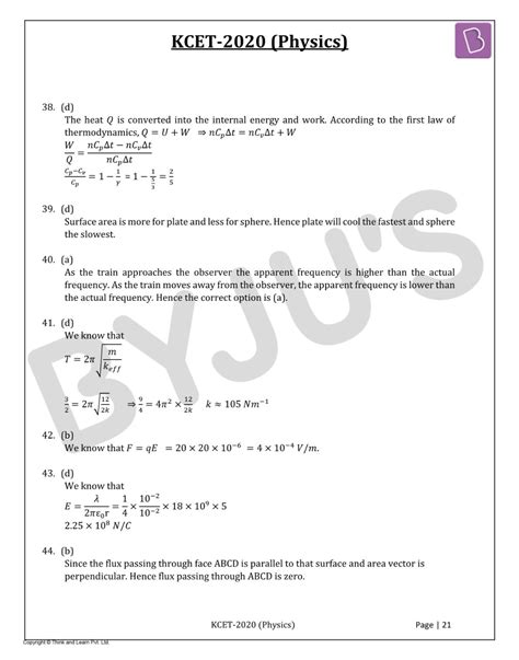 Kcet Physics Question Paper With Solutions