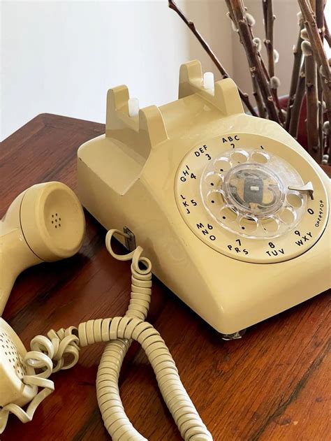 Vintage Rotary Dial Phone Mid Century Telephone Itt Beige Etsy