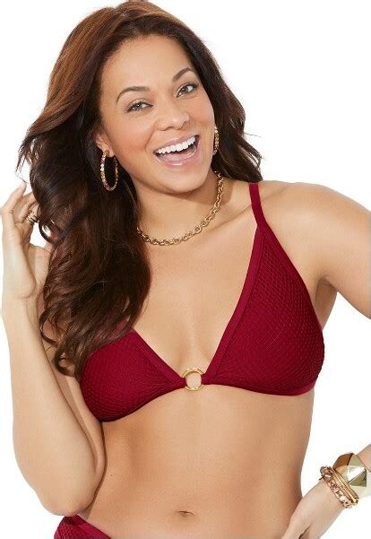 Swimsuits For All Swimuit For All Women Plu Size O Ring Knit Meh Overlay Bikini Top