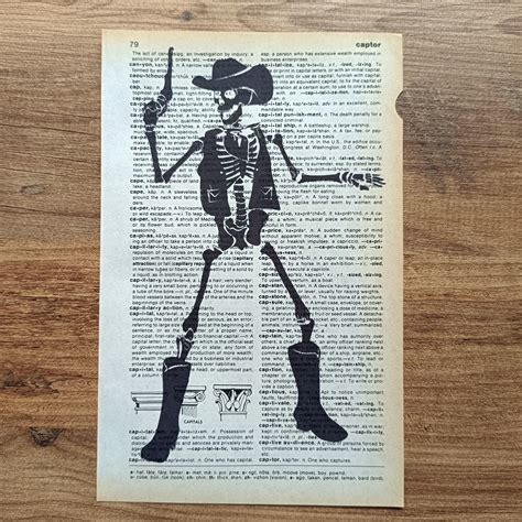 Vintage Cowboy Art Skeleton Poster Cowboy Skeleton Cowboy Skull Skeleton Art Western Print