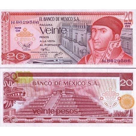 Billet De Collection Mexique Pk N 64 20 Pesos Cdiscount Beaux Arts