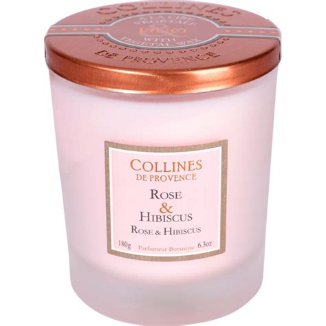 Bougie Parfum E Rose Hibiscus Collines De Provence Bougie D