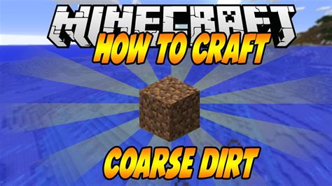 How To Craft Coarse Dirt In Minecraft Youtube