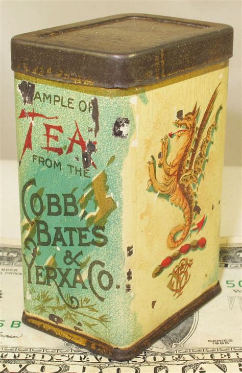 Tea Sample Tin Cobb Bates And Yerxa C1905 Ginna Ny Usa Dragon Griffin