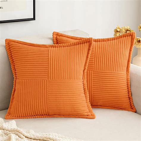 Amazon Woaboy Set Of Corduroy Pillow Covers With Splicing