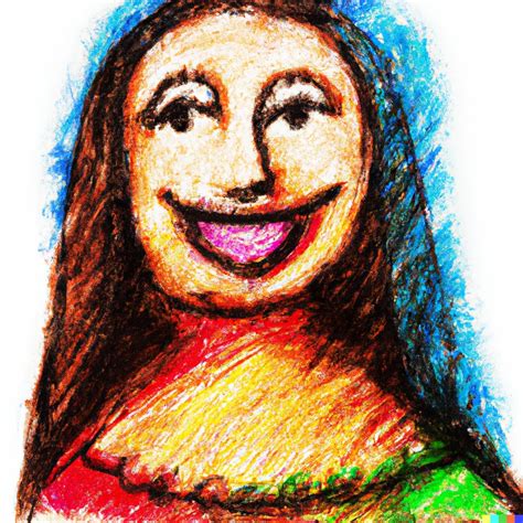 Colorful Crayon Illustration Of A Happy Mona Lisa Dall·e 2 Openart