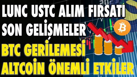 LUNC USTC ALIM FIRSATI BİTCOİN GERİLEMESİ ALTCOİN ÖNEMLİ ETKİLER luna