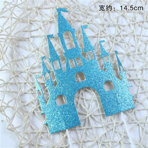 Jual CAKE TOPPER CASTLE PRINCESS GLITER HIASAN KUE ISTANA PRINCESS