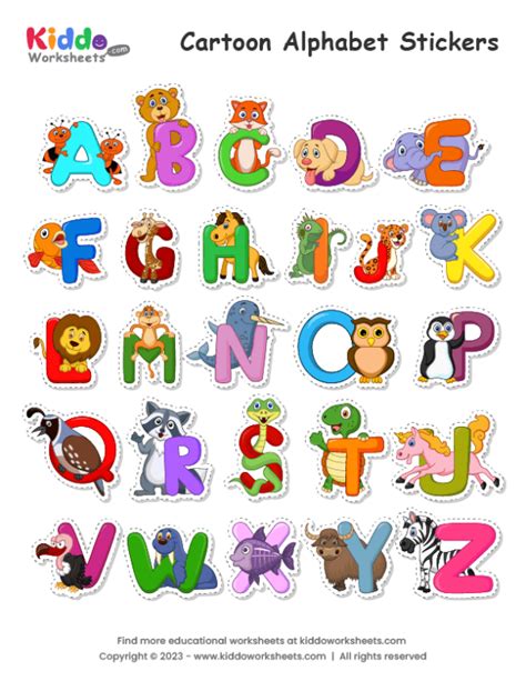 Free Printable Alphabet Stickers Worksheet - kiddoworksheets