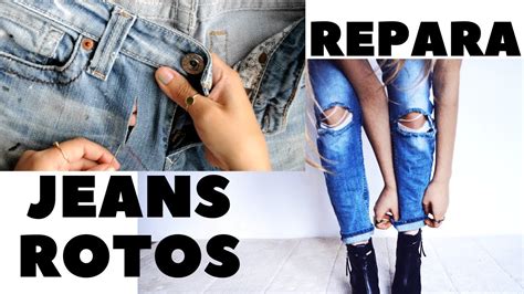 COMO ARREGLAR JEANS ROTOS MUY FÁCIL DIY YouTube