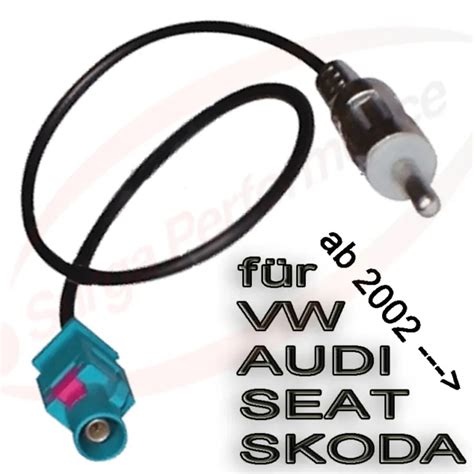 Autoradio Fakra Adaptateur D Antenne Sur Iso Din Fiche Pour Vw Skoda