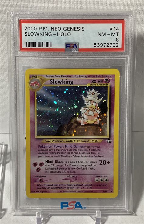 2000 Slowking Holo Rare 1st Edition Neo Genesis Pokémon 14 PSA 8 Near