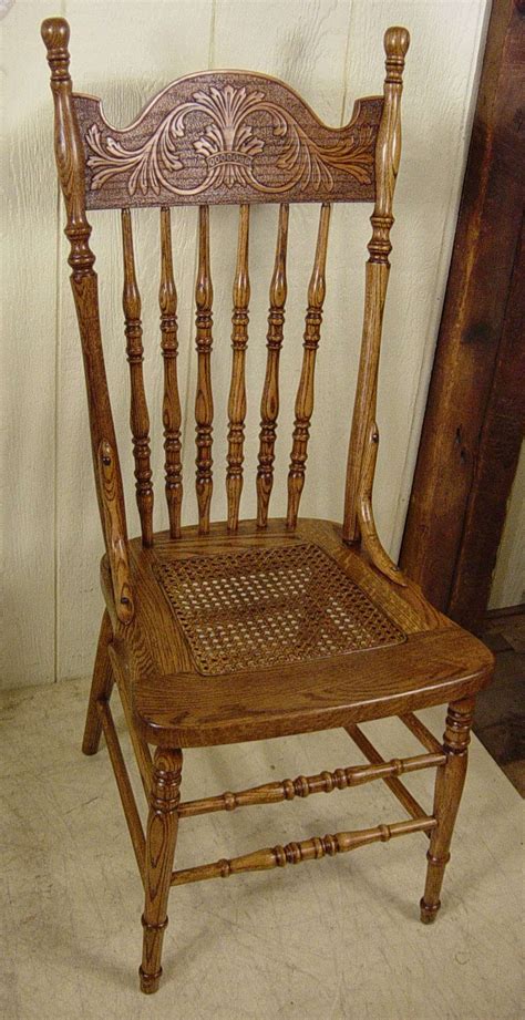 Set Of 4 Oak Press Back Chairs Doug Schmitt Antiques