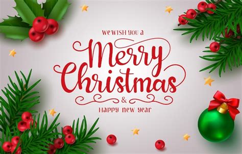 Premium Vector Merry Christmas Vector Background Design Merry Christmas Greeting Text With