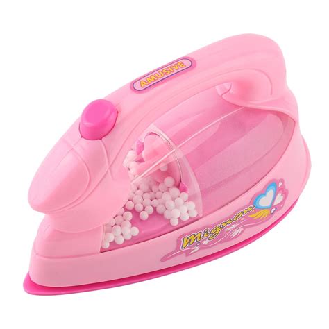 Spptty 1pc Mini Electric Iron Plastic Pink Kids Children Baby Girl