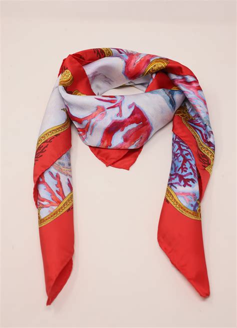 Coral Print Silk Scarf La Dolce Vista Manecapri