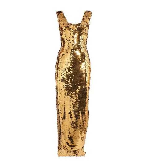 Womens Emilia Wickstead Gold Sequin Embellished Jacira Gown Harrods