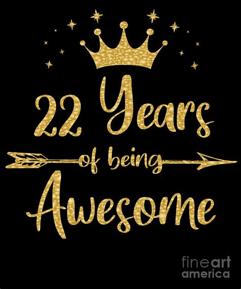 Womens 22 Years Of Being Awesome Women 22nd Happy Birthday Design