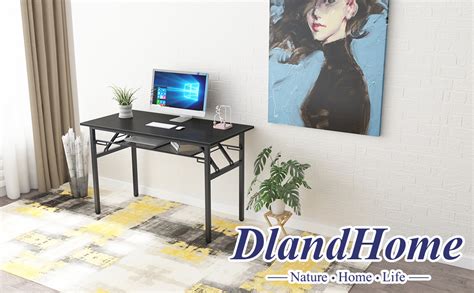 DlandHome Bureau Pliant 120x60 Table Informatique D Ordinateur Table