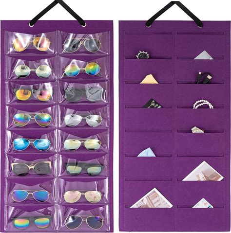 Lolalet Sunglasses Organizer Hanging Sunglass Holder Organizer For Wall 16 Slots