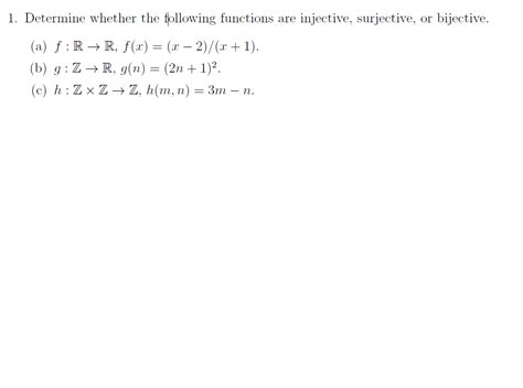 Solved Determine Whether The Following Functions Are Chegg