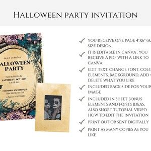 Gothic Halloween, Gothic Halloween Party Invitation, Party Invite ...