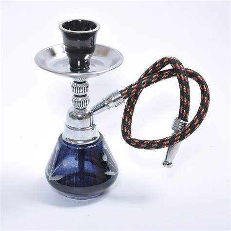 2016 Premium Arab Black Green Purple Mini Shisha Hookah In Glass Smoking Pipe Narguile Bottle