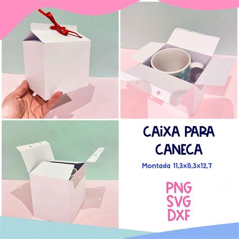 arquivo digital MOLDE UNITÁRIO CAIXA PARA CANECA Ilustra Cin