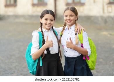 Happy Kids Friends Together School Uniform Stock Photo 2152133781 ...