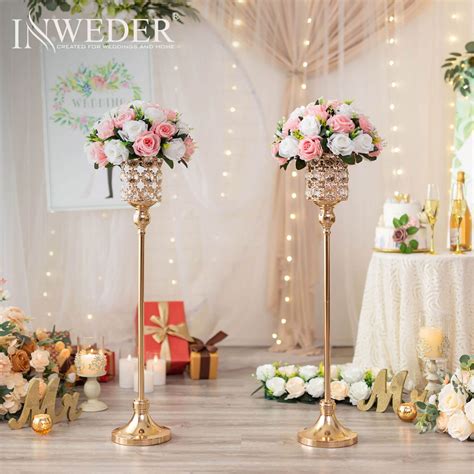 Gold Vase Crystal Wedding Centerpieces Inweder