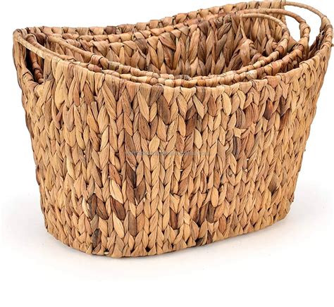 Water Hyacinth Basket Water Hyacinth Woven Basket Set 3 Made In Vietnam