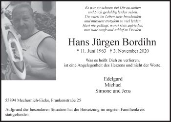 Traueranzeigen Von Hans J Rgen Bordihn Wirtrauern