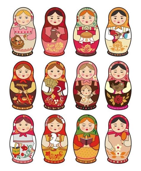 Pin by Hiromi Chonan on マトリョーシカ in 2024 Matryoshka doll drawing