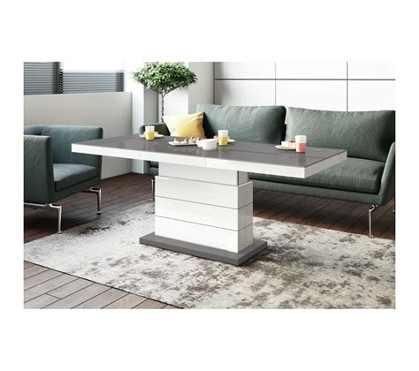 Table Basse Relevable Extensible X X Cm Gris Blanc