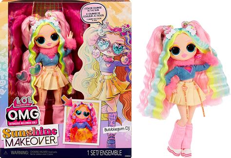 LOL OMG Sunshine Makeover Dolls Bubblegum DJ Sunrise And Switches