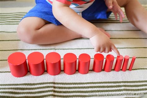 Montessori Sensorial Activities Using The Knobless Cylinders The