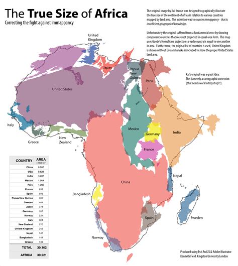 The True Size Of Africa Area Comparison R Mapporn